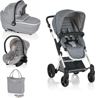 Trio Brevi Presto City Reversibile Grigio Melange 077 con Passeggino 652