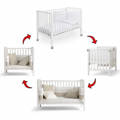 Lettino Evolutivo Co-Sleeping Pali Win Bianco (Trasformabile da Culla a Lettino a Divanetto a Poltroncina + 2 Materassi + Completo Piumone Evolutivo) Lettino Evolutivo Co-Sleeping Pali Win Bianco (Trasformabile da Culla a Lettino a Divanetto a Poltroncina + 2 Materassi + Piumone Paracolpi)