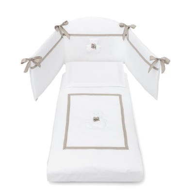 Completo Piumone Erbesi Dudù Bianco Tortora