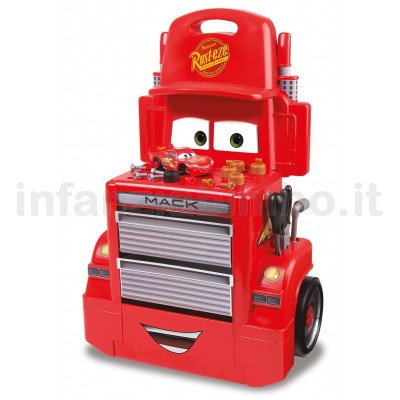 BANCO OFFICINA SMOBY CARS 3 MACK TRUCK TROLLEY MACCHININA SAETTA