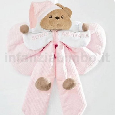 Nanan Fiocco Nascita Puccio Rosa Fiocchi Per La Nascita Con Orsacchiotto