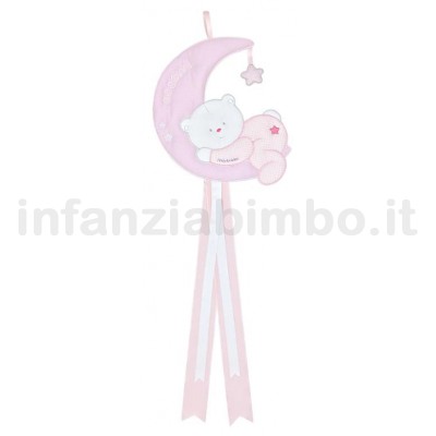 Fiocco Nascita Andy Helen Orsetto Luna Rosa