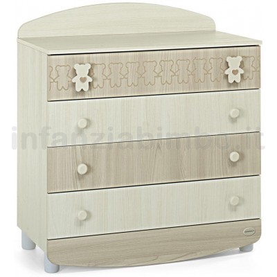 Beige Foppapedretti Teddy Love 500 Lettino con Sponda Regolabile