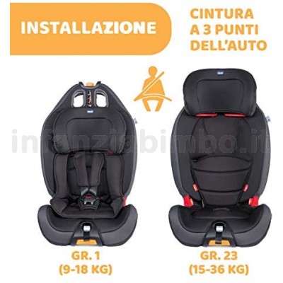 SEGGIOLINO AUTO CHICCO GRO UP 123 JET BLACK