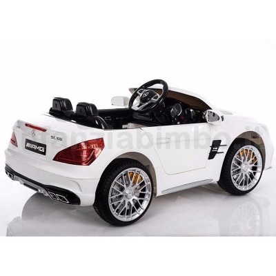 Auto Elettrica Lamas Toys Mercedes Sl65 Bianco Con Telecomando E Display Digitale