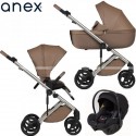 Trio Anex Eli Secret (Navicella,Telaio,Seduta Passeggino,Seggiolino Auto Cosmo e Adattatori per Gruppo 0+)