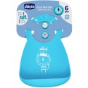 Bavaglino Pappa Chicco Rigido Con Tasca Blu