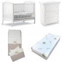 Set Cameretta Pali Ciak Bianco + Completo Piumone + Materasso