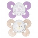 Succhietto Chicco Physio Comfort Silicone 2pz Lilla Beige 6-16m