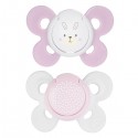 Succhietto Chicco Physio Comfort Silicone 2pz Rosa Bianco 0-6m