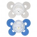 Succhietto Chicco Physio Comfort Night Silicone 2pz Beige Blu 16-36m