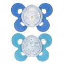 Succhietto Chicco Physio Comfort Night Silicone 2pz Blu Celeste 16-36m