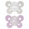 Succhietto Chicco Physio Comfort Night Silicone 2pz Beige Lilla 16-36m