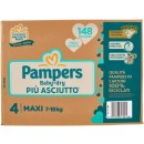 Pampers baby dry maxi 7-18 tg 4 148 pannolini mega scorta 