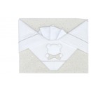 Set Lenzuola Andy & Helen per Maxi Culla Ricamato D67 3 pz beige