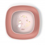 Set Ciotola e Piatto Piano Chicco Rosa 12m+