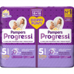 Pannolini Pampers Progressi Junior 11-25 Kg Misura 5 DOPPIA CONFEZIONE (18pz + 18pz)