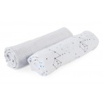 Set 2 Pezzi Mussole Chicco Multiuso Zodiac