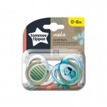 Tommee Tippee Set 2 Succhietti 0-6M Moda in Silicone Azzurro Cane