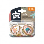 Tommee Tippee Set 02 Succhietti Moda 6-18 mesi in silicone Rosa decorato