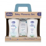 Set Baby Moments Chicco (Bagno Corpo 200 ml, Shampoo 200 ml, Pasta Lenitiva 100 ml)