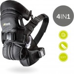Hauck 4 Way Carrier- Marsupio per Neonati Ergonomico, Convertibile in 4 Posizioni con Supporto per Testa e Nuca Nero