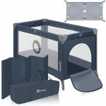 Lionelo Stefi Lettino da campeggio pieghevole con materasso 0-3 anni Blue Grey