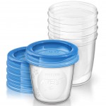 Vasetti Conservalatte Avent 180 ml Set 5 Pz con Coperchi