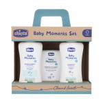 Set Baby Moments Chicco (Bagno Corpo 200 ml, Shampoo 200 ml, Acqua di Colonia 100 ml)