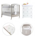 Set Pali Birillo Tortora ( Lettino + Bagnetto + Set Piumone + Materasso )