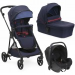 Trio Chicco Seety Oxford Blue con Seggiolino Kory Essential i-Size Black