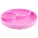 Piatto Chicco in Silicone con Ventosa Rosa