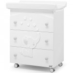 Cassettiera Bagnetto Fasciatoio Erbesi Elly Bianco Grigio