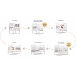 Culla Trasformabile Lettino Erbesi Evolution Bianco Giraffe