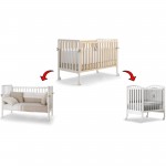 Set Pali Flippy Bianco Naturale (Lettino Trasformabile in Culla + 2 Materassi + Piumone Paracolpi)