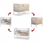 Lettino Evolutivo Co-Sleeping Pali Flippy Bianco Naturale (Trasformabile da Culla a Lettino a Divanetto a Poltroncina + 2 Materassi + 2 Completi Piumone)