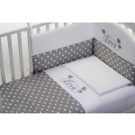 Completo Piumone Baby Fashion Love 3pz Bianco Grigio