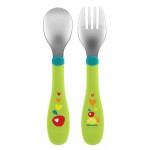 Set Posatine Chicco Metal Cutlery in Acciaio Inox 18M+ Verde
