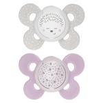 Succhietto Chicco Physio Comfort Night Silicone 2pz Beige Lilla 16-36m