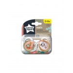 Tommee Tippee Set 2 Succhietti in Silicone 0-6M FS Moda Rosa con Decoro