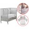 Lettino Culla Contact Azzurra Design Grigio + Materasso + Completo Piumone Bianco Rosa