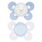 Succhietto Chicco Physio Comfort Silicone 2pz Celeste Bianco 0-6m