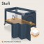 Lionelo Stefi Lettino da campeggio pieghevole con materasso 0-3 anni Blue Grey