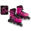 Pattini Mondo Girl in Line Taglia 33-36 Rosa Nero