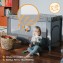 Lionelo Stefi Lettino da campeggio pieghevole con materasso 0-3 anni Blue Grey