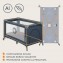 Lionelo Stefi Lettino da campeggio pieghevole con materasso 0-3 anni Blue Grey