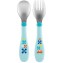 Set Posatine Chicco Metal Cutlery in Acciaio Inox 18M+ Azzurro