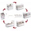 Culla Evolutiva Cuoricini Infinito 6 in 1 Bianco con Tessile Tortora + Materasso in Aloe Vera