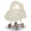 Culla con Cappotta Billo e Pallina Ruote Grandi Fiandra in Lino Organza /