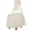 Culla con Velo Billo e Pallina Balza Lunga Ruote Grandi Fiandra Lino e Organza /